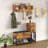 39" Coat Rack Shoe Bench Set With Flip Top Box And 2 Drawers,Yacchi Home Entryway Bench With Shoe Storage,7 In 1 Entryway Bench With Coat Rack, Storage Bench With 7 Coat Hooks& 2 Umbrella -Rustic Wood