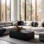 Slice Teak Coffee Table, Rectangle, Black