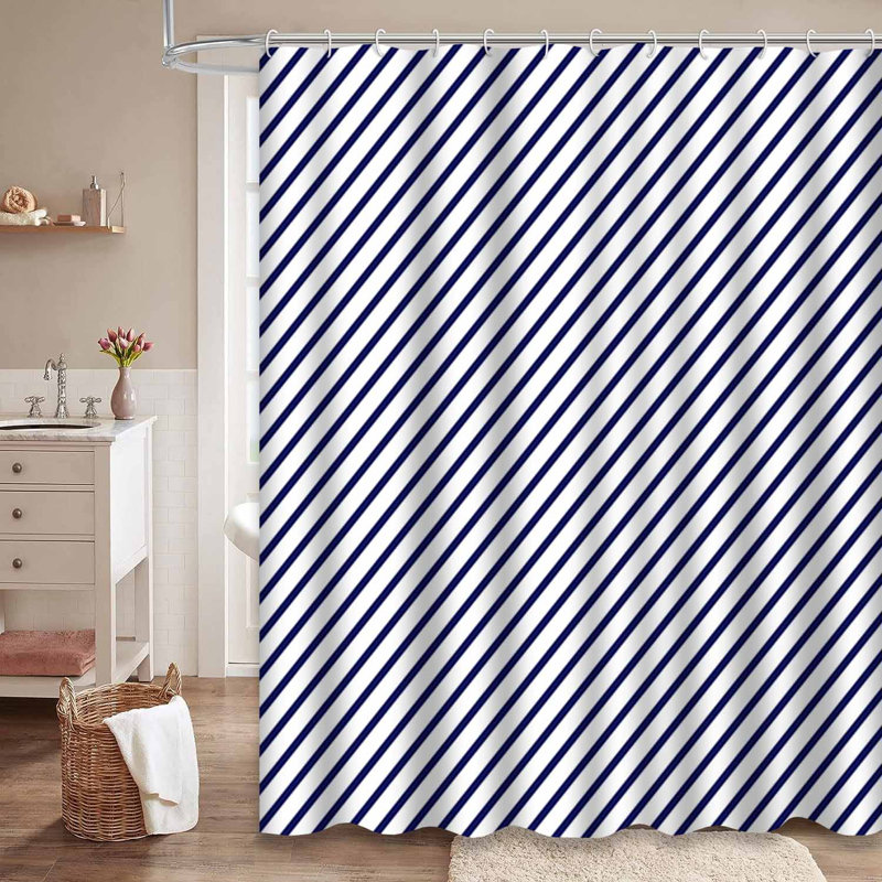 Rideau de douche Diagonal Stripes, L 72 po x l 72 po