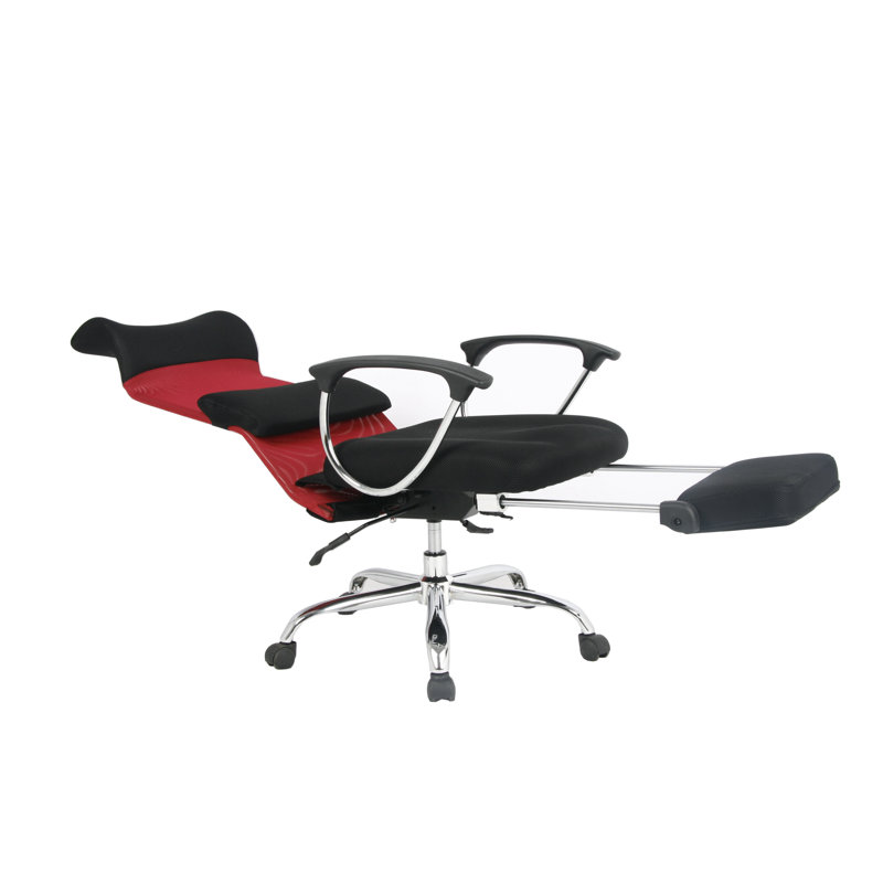Bettye Mesh Task Chair with Headrest, Red