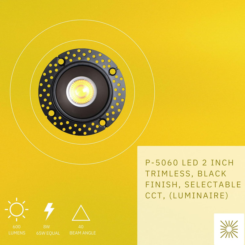 Ensemble d'éclairage encastré standard de 2 po à température de couleur réglable de 8 watts à intensité variable et homologué IC