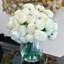 Silk Peonies Arrangement In Glass Vase-1836012784