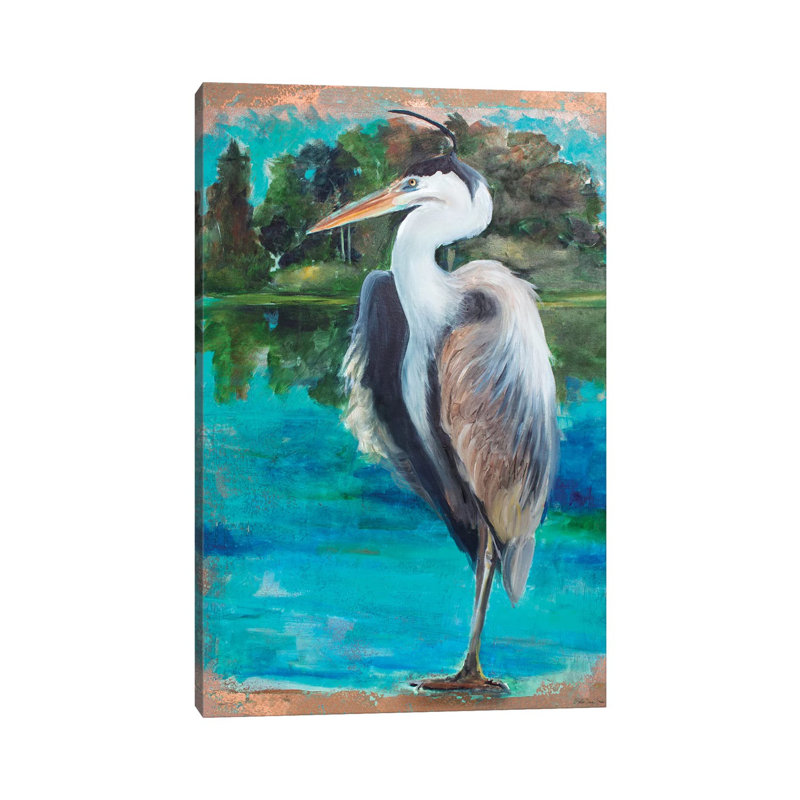 Marsh Heron by Stellar Design Studio - Wrapped Canvas Gallery-Wrapped Canvas Giclée, 66.04 cm H x 45.72 cm W x 1.91 cm D