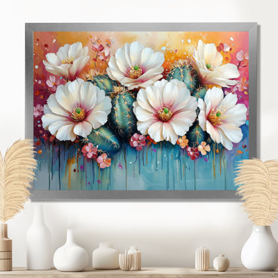 Cactus rose et blanc - Cactus, art mural