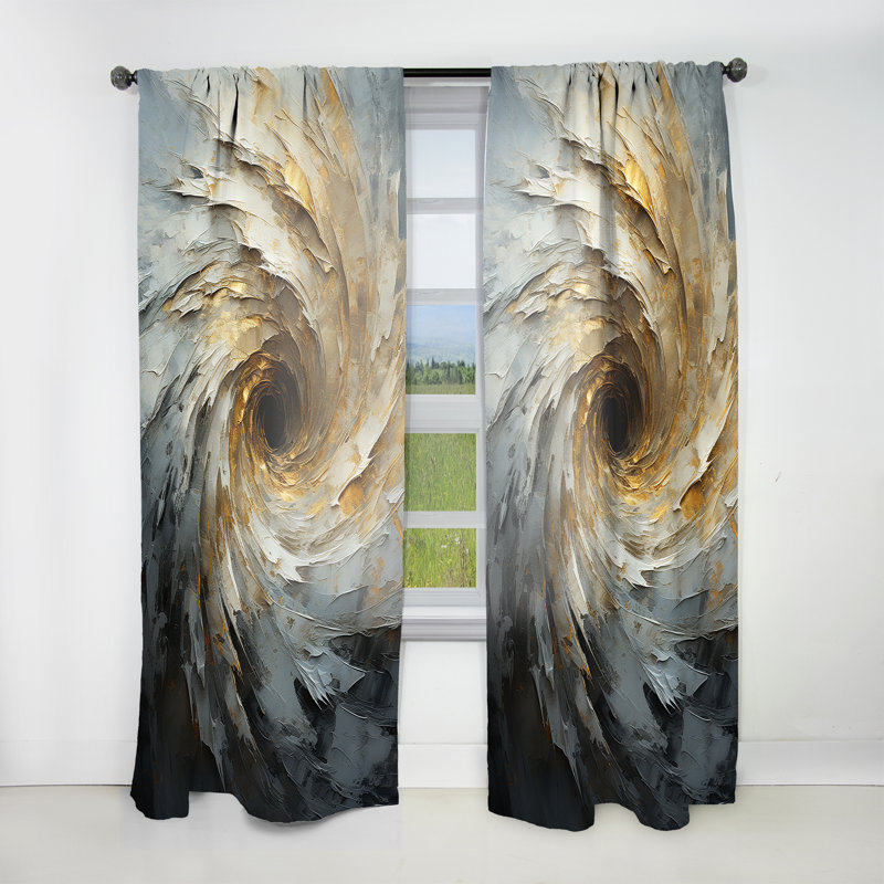 Slaven - Collages Abstract Room Darkening Curtain - 1 Panels, 52" W x 95" L