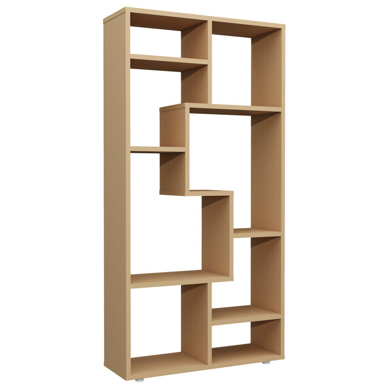 Avanell 116cm H x 58cm W Standard Bookcase, Brown, white and pink