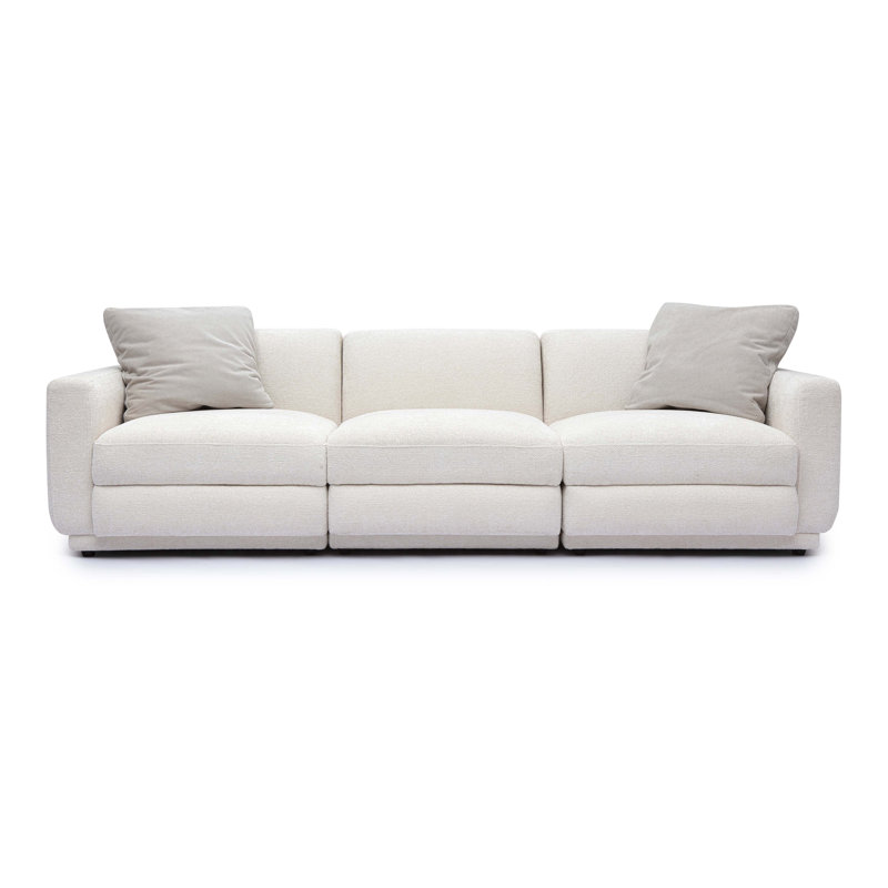 Frome Cream Chenille Modular Long Sofa, 31.9" H x 95.7" W x 35.3" D, 3