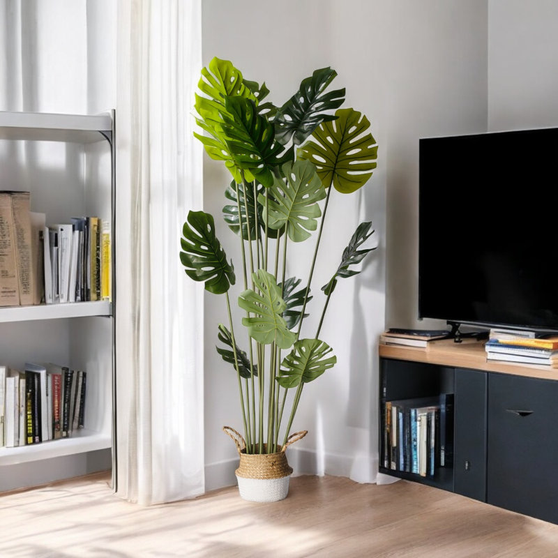 Arbre Monstera artificiel en pot de chambre de bébé, H 72 po x l 32 po x P 32 po