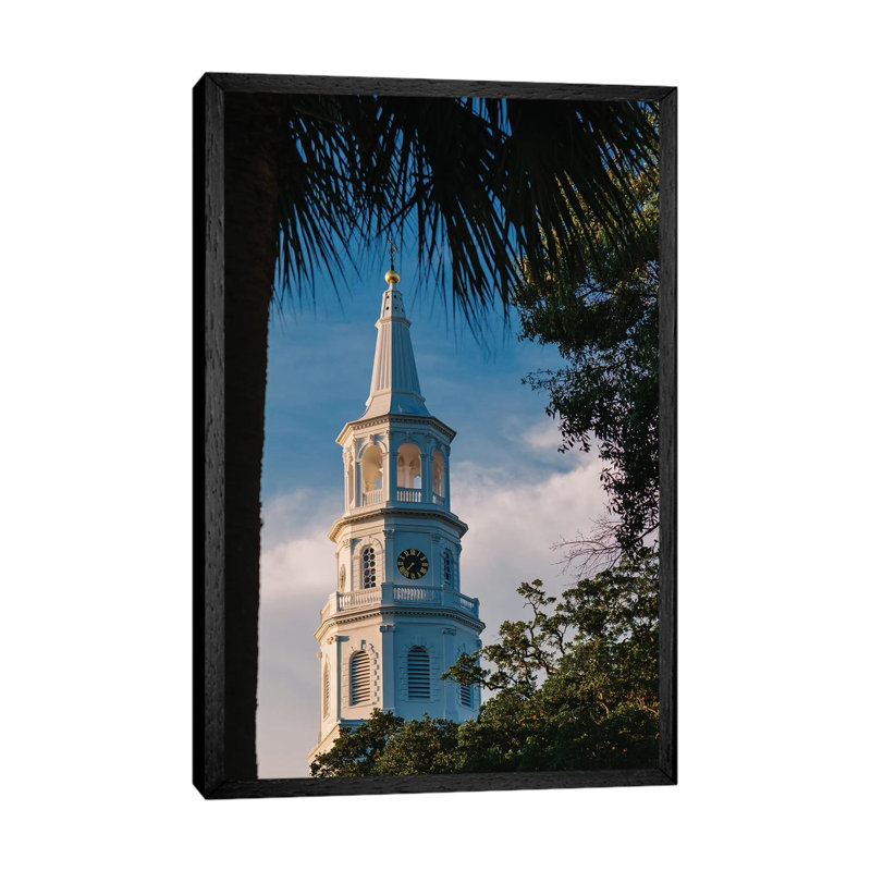 Charleston Steeple VII by Bethany Young - Print on Canvas, Black Framed, 66.04cm H x 45.72cm W x 3.81cm D