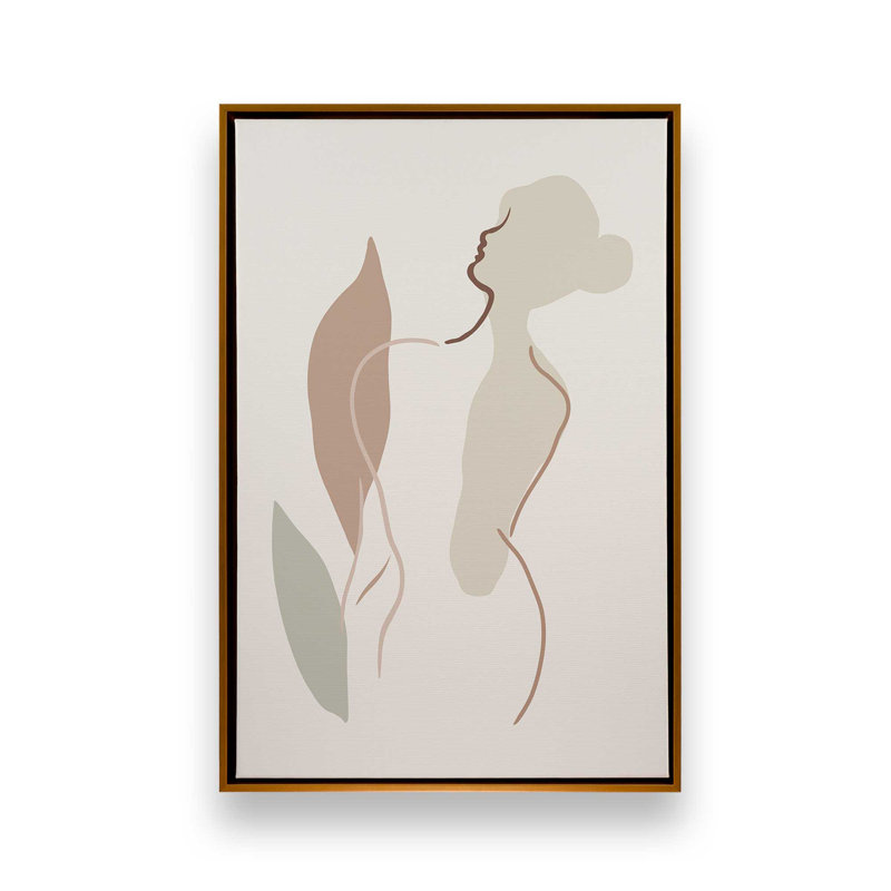 Tranquil Forms, 30.75" H x 20.75" W, Polished Gold Floater Framed