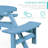  6-Person Circular Outdoor Wooden Picnic Table W/ 3 Built-In Benches, 500Lb Capacity - Seaside Breeze-1688980866