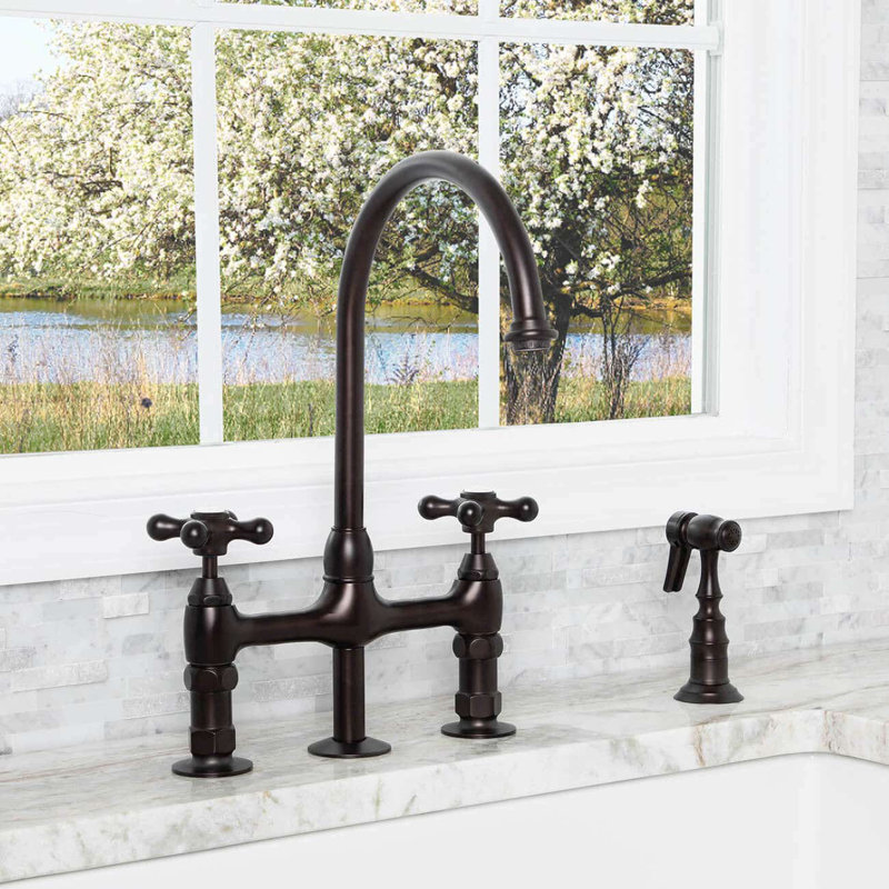 Chevington Kitchen Faucet with Side Spray, Oil Rubbed Bronze