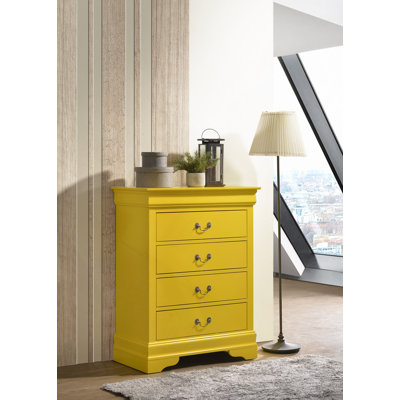 Drawer Dresser, Phillipe 4 Drawer Chest , Yellow