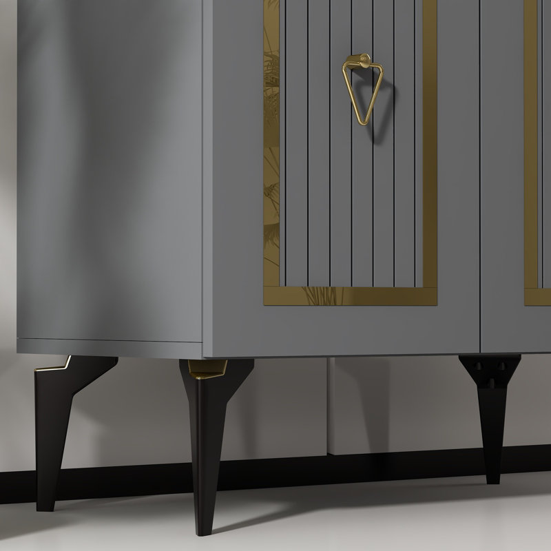 Olivia Accent Chest, Anthracite/Gold