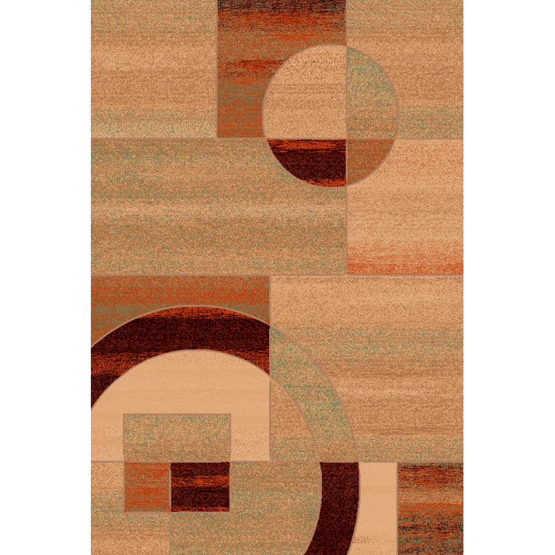 Abstract Wool Area Rug, Rectangle 90 x 160cm