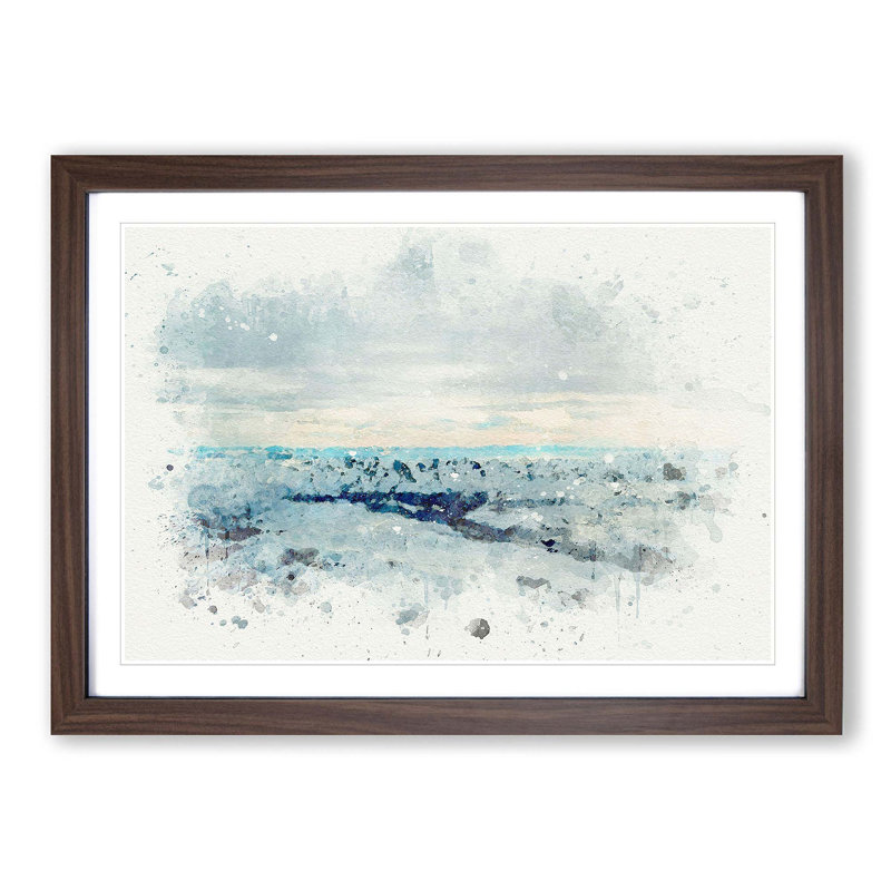 Mountains of Dushanbe in Tajikistan in Abstract - Picture Frame Graphic Art Print, 48cm H x 65cm W x 2cm D, Walnut Framed