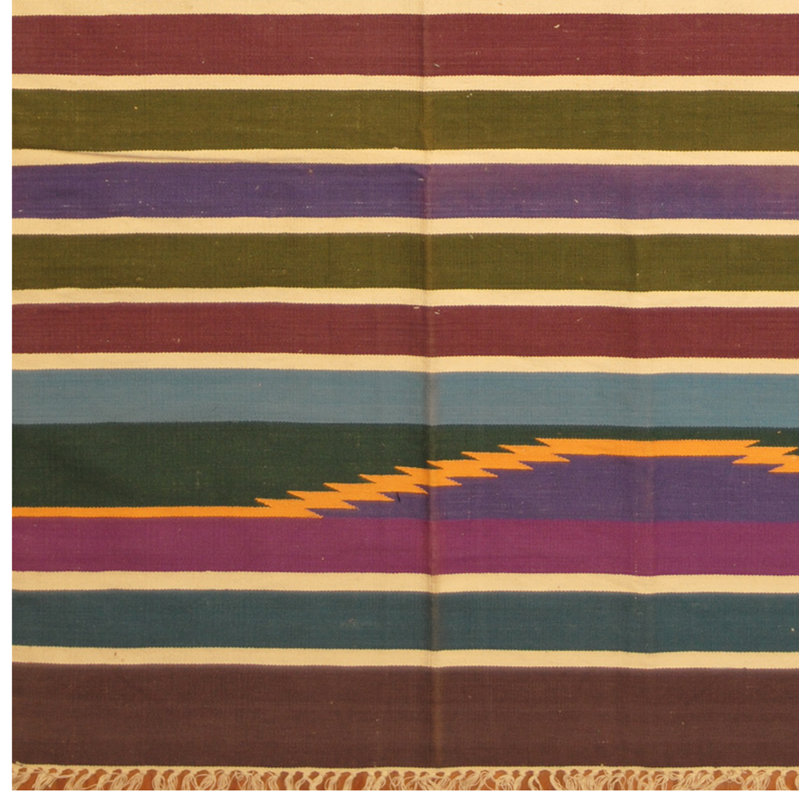Tapis de zone one-of-kind-noué la mauve/rouge/vert 4 pi 10 po x 9 pi 2 laine Conroy