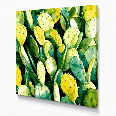 "Watercolor Botanical 79", art mural sur toile verte