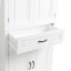 Armoire de rangement pour salle de bain avec portes et tiroir, plusieurs espaces de rangement, tablette réglable, blanc