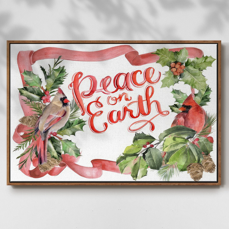 Cardinal Holly Christmas Collection A, H 27 po x l 41 po x P 1,5 po, Cadre noyer