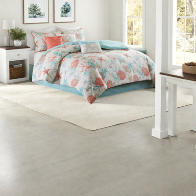 Luxurious Cotton Sateen Bedding Sets, Coastal Comforter Queen