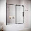 Porte de baignoire coulissante semi-sans cadre 60 po x 60 po avec quincaillerie en chrome poli 5/16 po traité CrystalTech Sebino-120911976