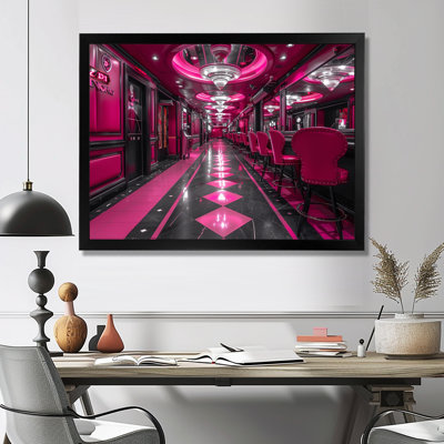 Casinos rose / noir et chanceux - Art mural