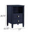 Table de chevet à 2 tiroirs Winston - Bleu minuit-462789818