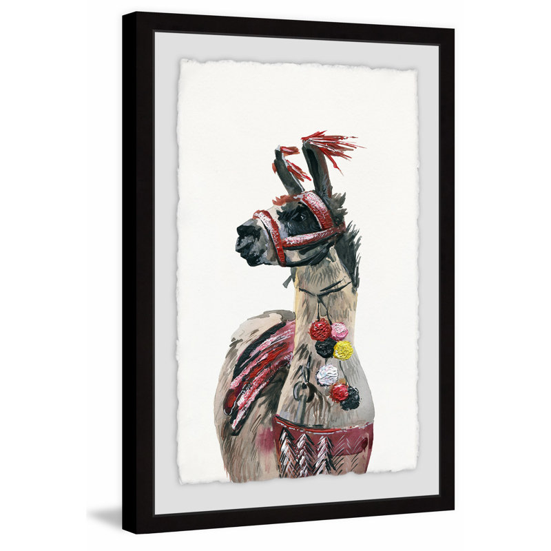 Dark Llama - Single Picture Frame Painting, 30cm H x 20cm W 