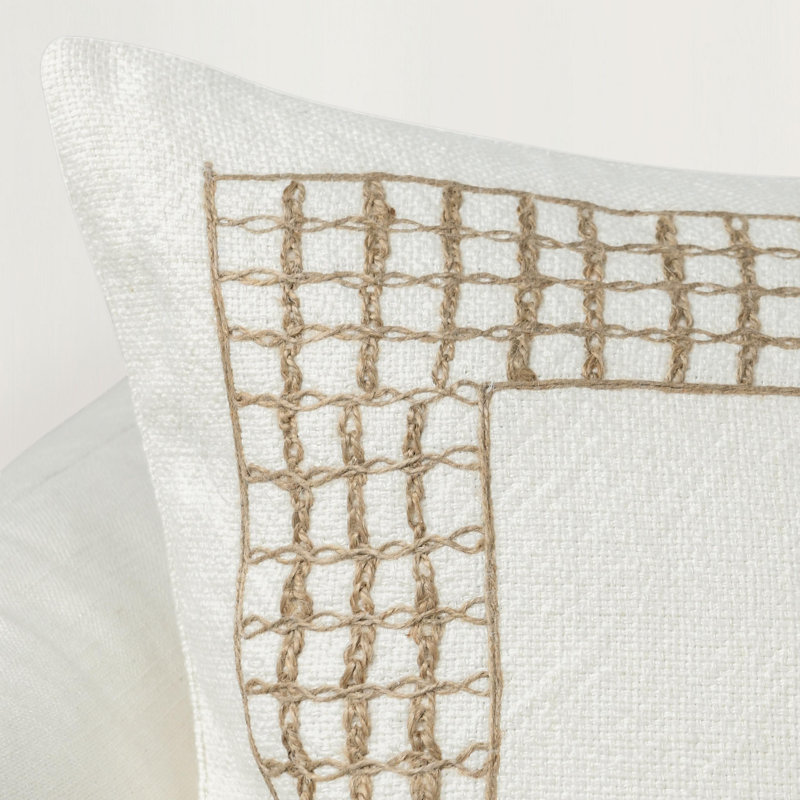 Marina Euro Pillow Cover & Insert, Ivory/Brown