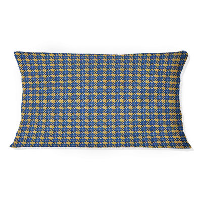 Coussin lombaire moderne bleu Houndstooth I - bleu