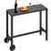 Arteta  39”/55"W X 37"H Rectangular Metal Outdoor Bar Table with Wheels