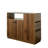 Compact Kitchen Sideboard with 2 Glass Sliding Doors, 3 Drawers & 1 Display Shelf, Ideal for Organized Storage and Modern Decor