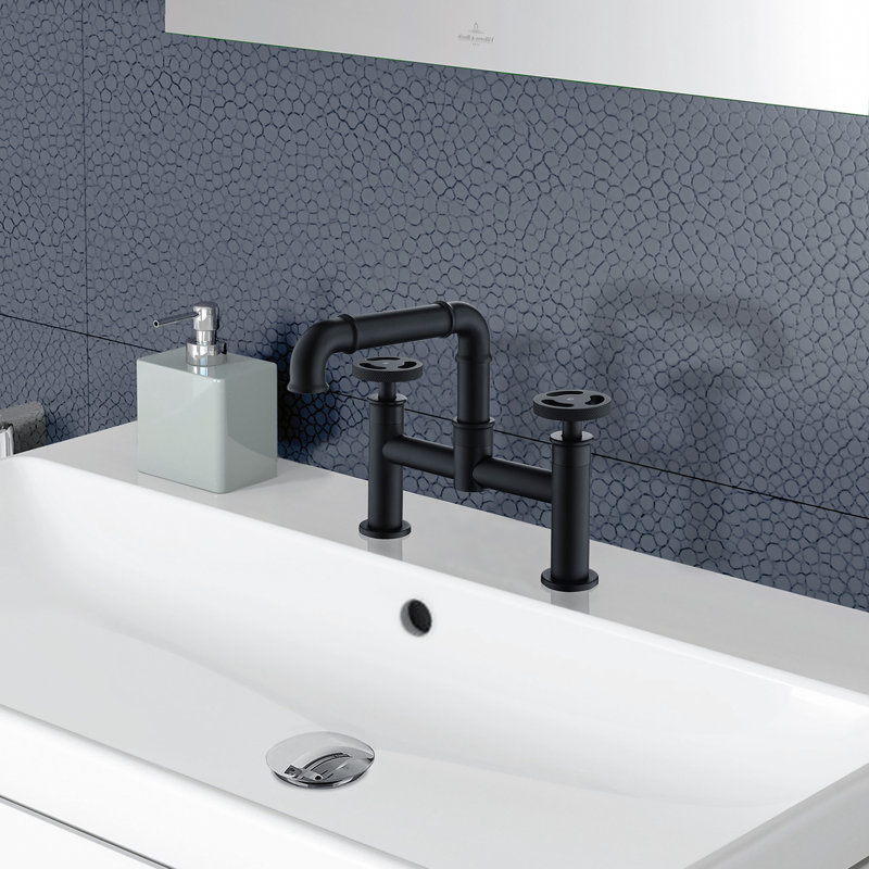 Roind 2-handle Bathroom Faucet, Matte Black