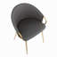 Chaise en métal doré et velours argenté-672806550-672806571