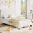Twin XL Upholstered Platform Bed Frame with Adjustable Headboard, Geometric Wingback