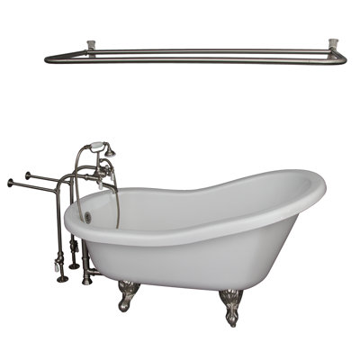 60'' x 30'' Soaking Acrylic Bathtub with Faucet