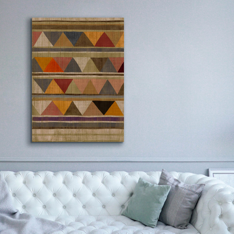 «Multicolored Tapisserie 1» par Chariklia Zarris, art mural sur toile, H 16 po x l 12 po x P 0,75 po