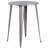 Drumfane 30'' Round Metal Indoor-Outdoor Bar Table Set with 2 Vertical Slat Back Stools-33651161-68072876