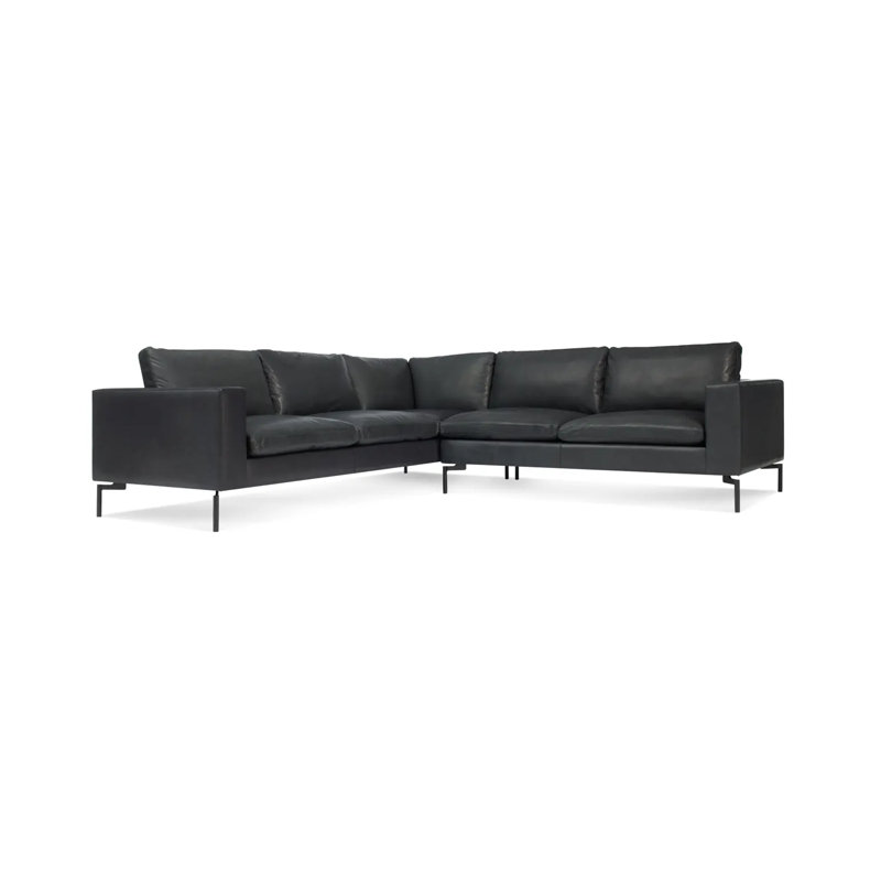 New Standard Sectional, Granite Leather, Right Hand
