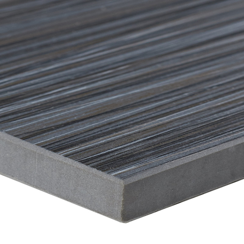 Fabrique 6" x 24" Porcelain Wood look Tile, Noir Linen