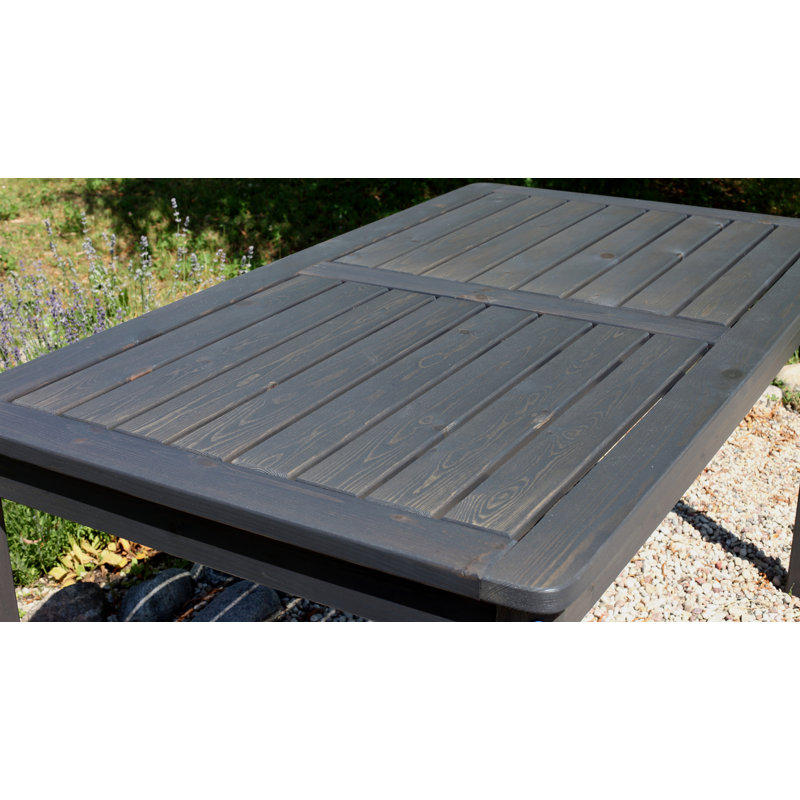 Ardilla Rectangular Pine Solid Wood Outdoor Dining Table - 195.58 cm W 342.9 cm D, Taupegrey