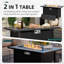 Table de foyer d'extérieur au propane 45 po 45 000 BTU avec couvercle-1947597839