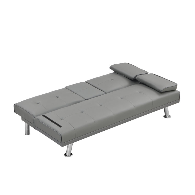 Futon Sofa Bed Single Chair Bed Living Room Lounge Chair, Gray