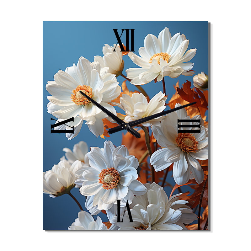 Horloge murale moderne Bambeli - Daisies, Très grand