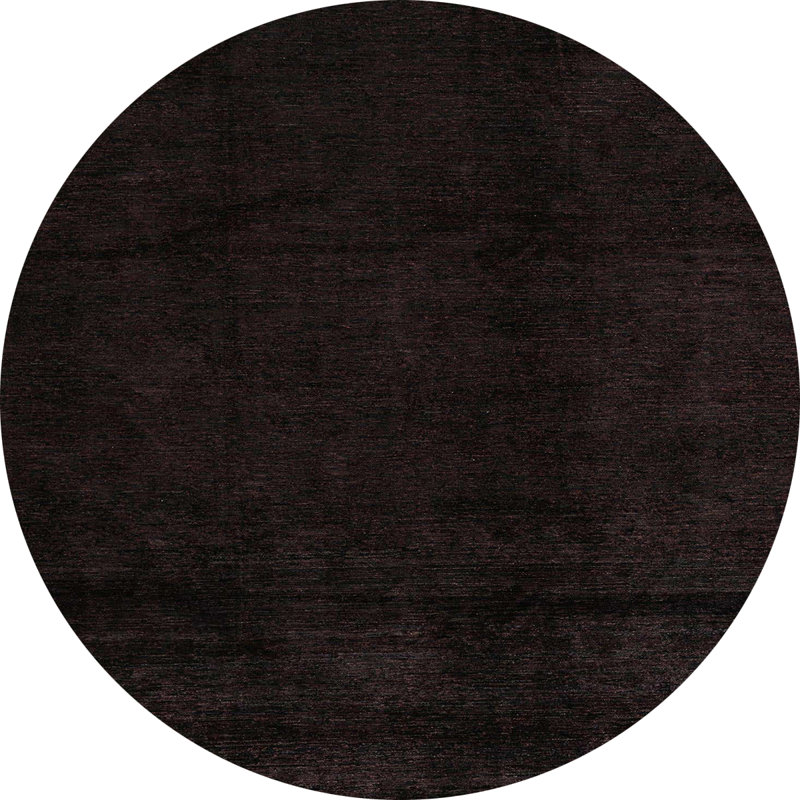 Tapis brun foncé à motif abstrait Tsonis, Rond 5 pi