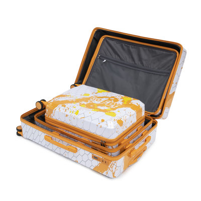 Orange 3-Piece PC Hardshell Luggage Set with Spinner Wheels (20"/24"/28")