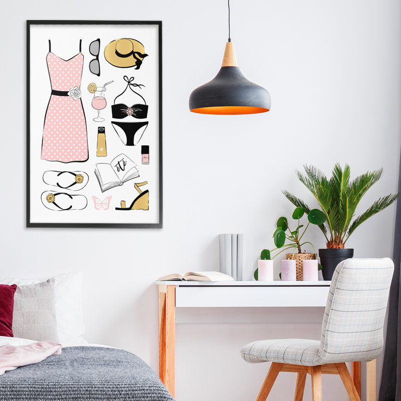 Giclée encadrée par Summer Vibes Nessities, conception de Martina Pavlova, H 30 po x l 20 po, Giclée encadrée noir minuit