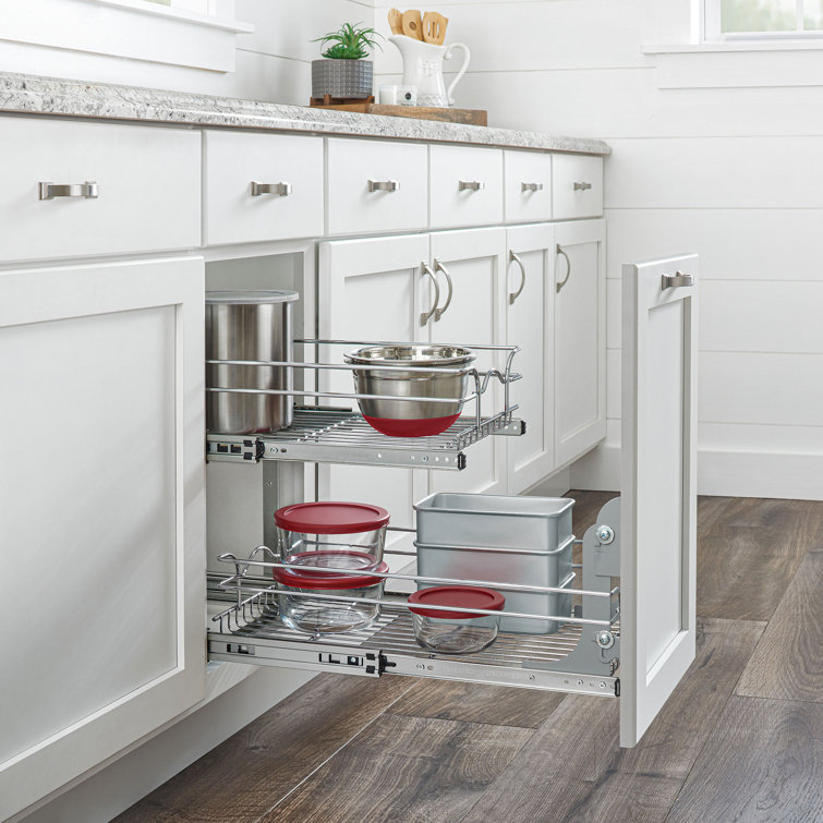Rev-A-Shelf 18x22 Two-Tier Kitchen Organization Cabinet with Pull Out Wire  Basket - Chrome for sale online