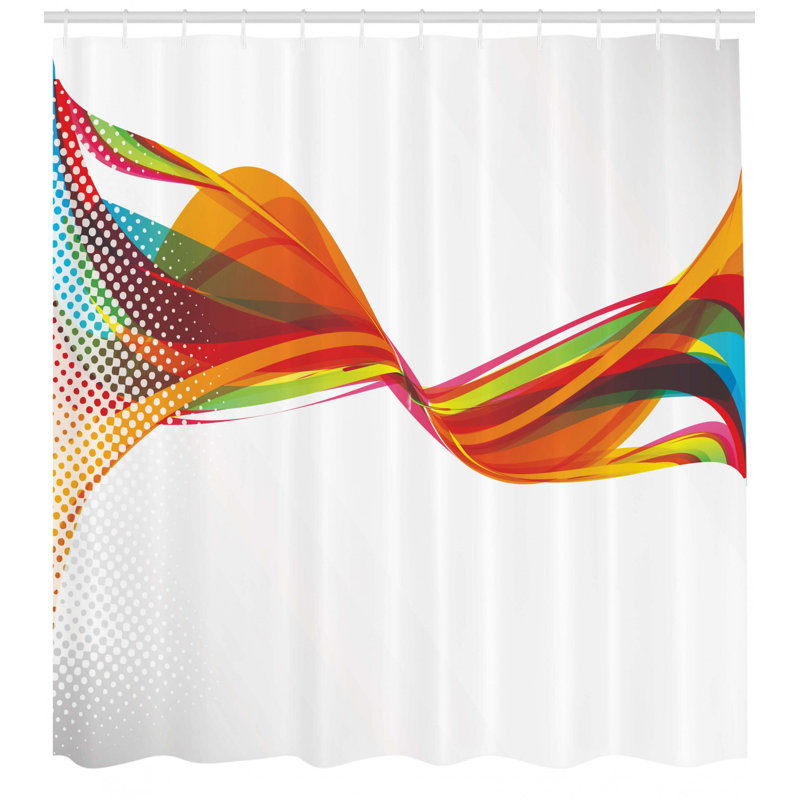 Rideau de douche en arc-en-ciel simple pixel details, H 69 po x l 105 po